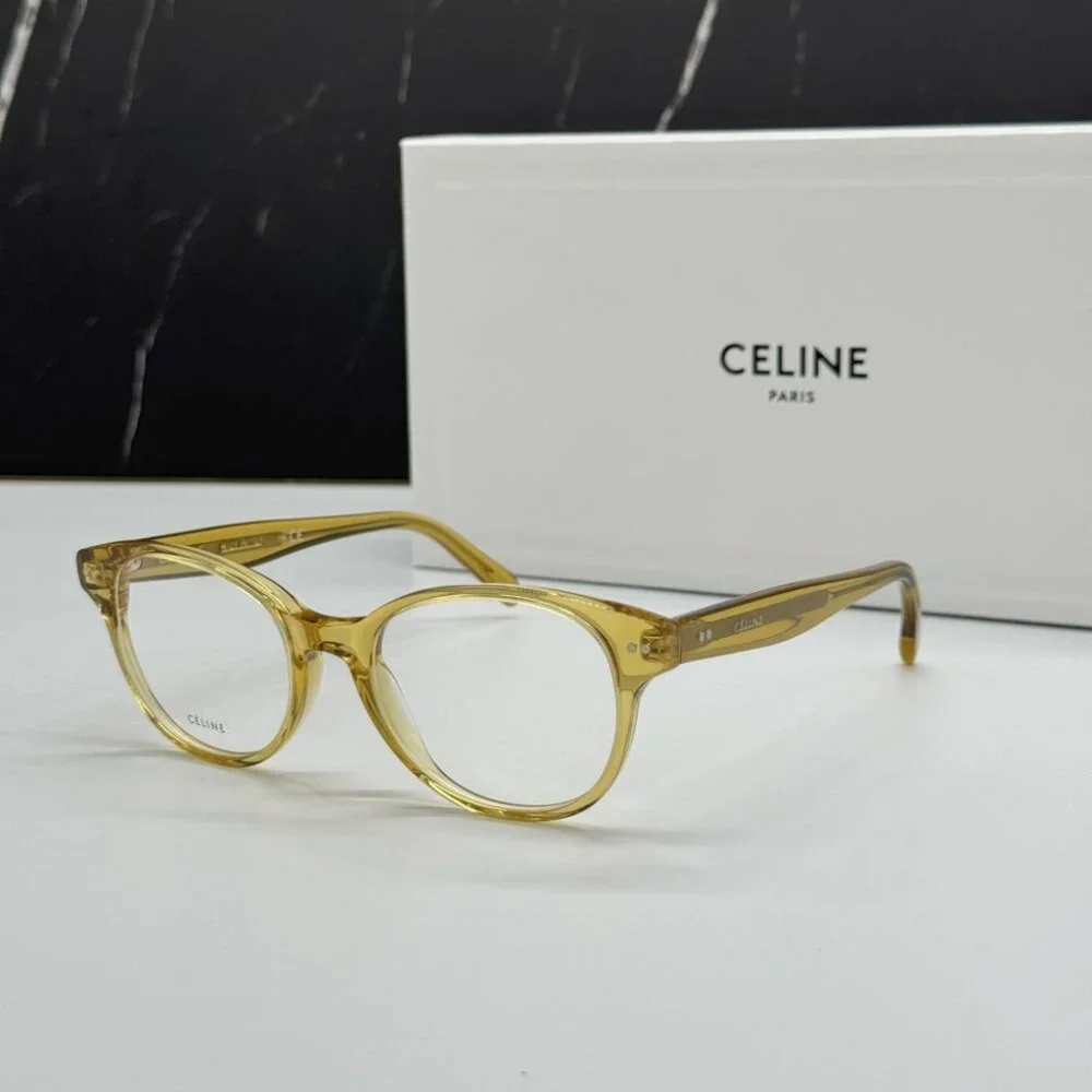 NEW CELINE CL50007I 039 GOLD ROUND UNISEX CELINE EYEGLASSES